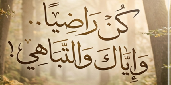 كُنْ رَاضِيًا وَإِيَّاكَ وَالتَّبَاهِي!